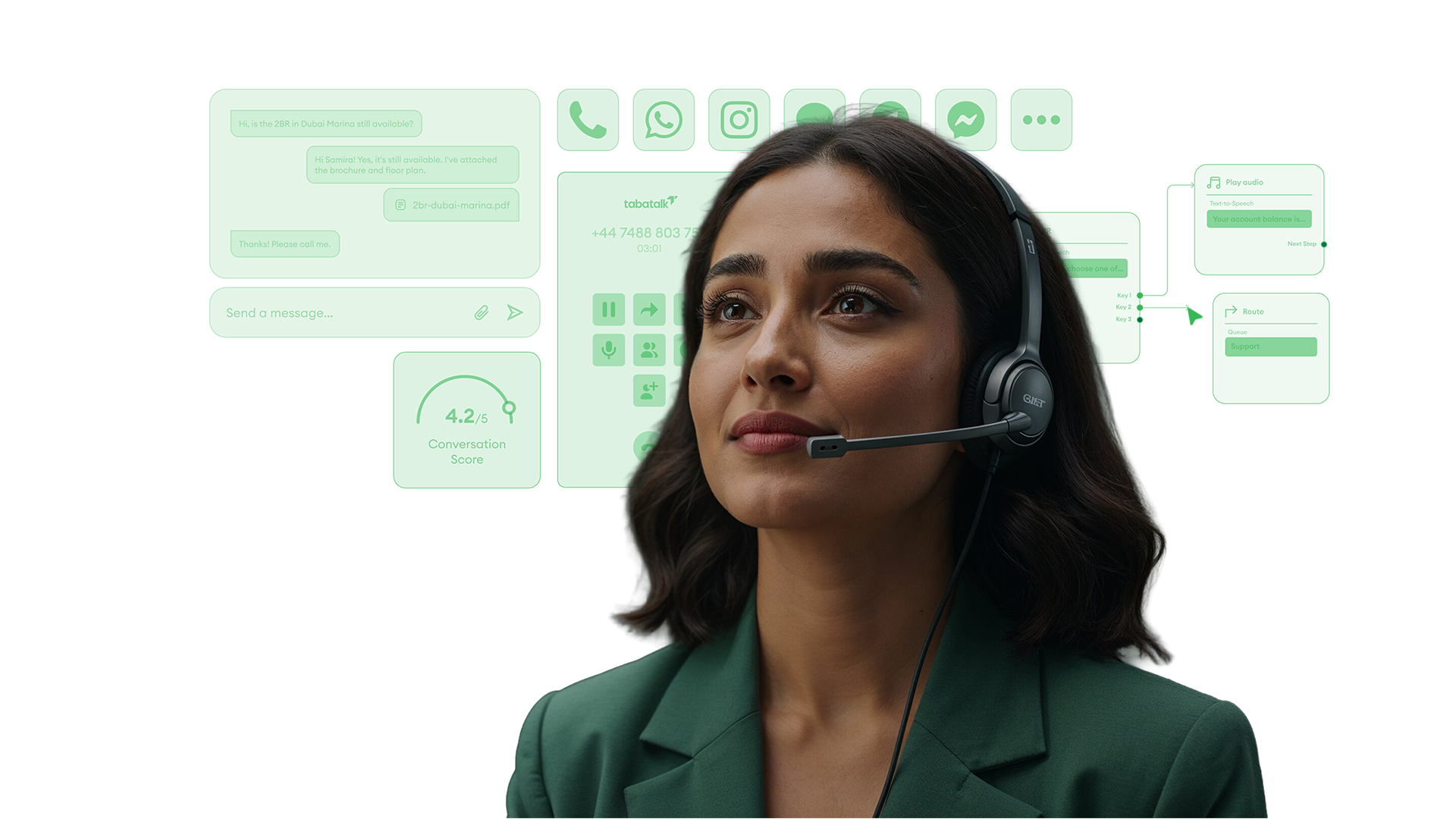 Professional woman with headset