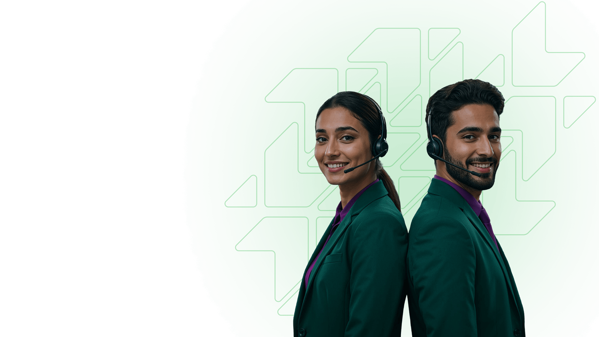 Professional woman with headset